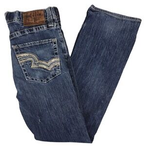 Big Star Pioneer Regular Boot Cut Jeans Men's 32L Medium Wash Distressed 32x32